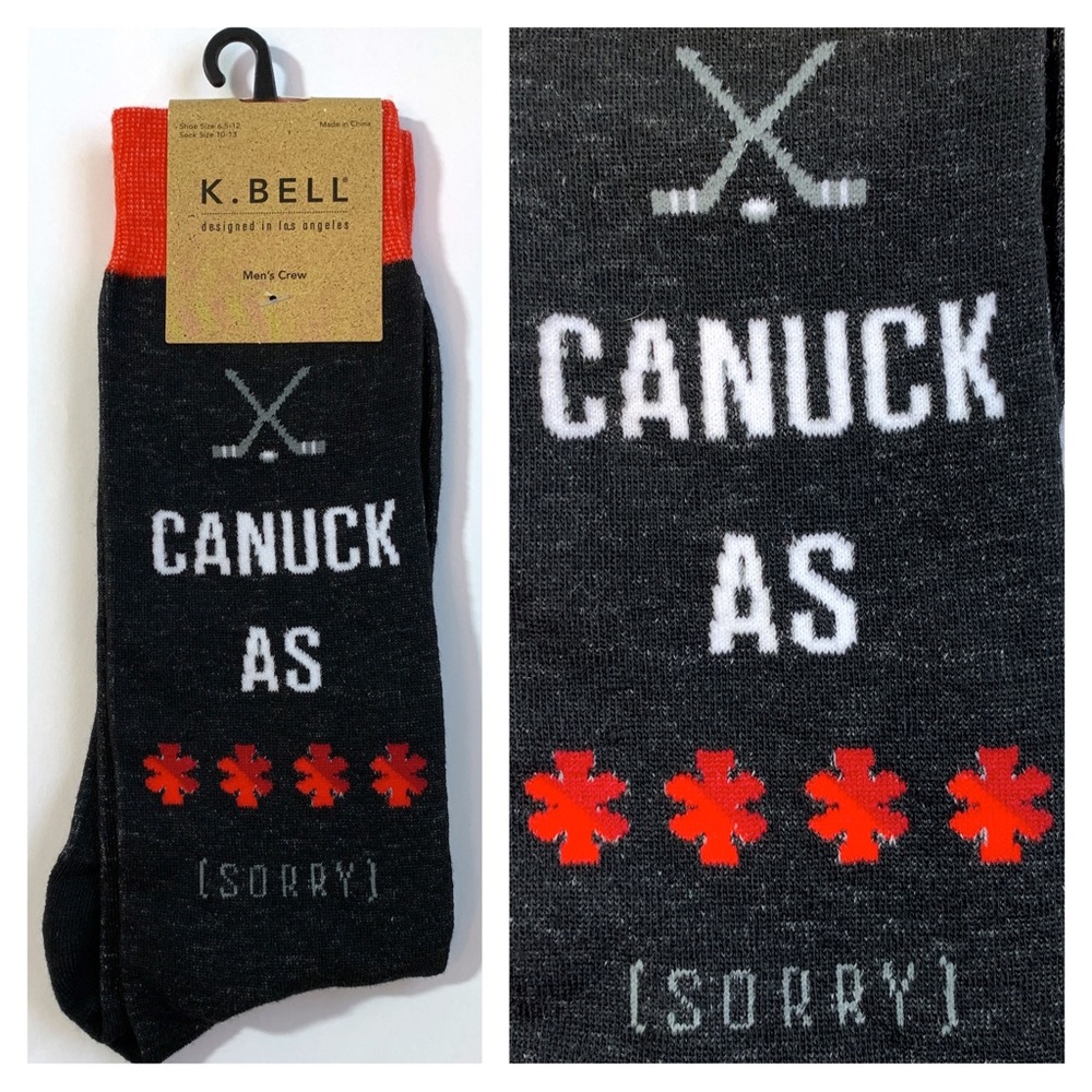 CANUCK AS **** K. Bell men’s crew socks